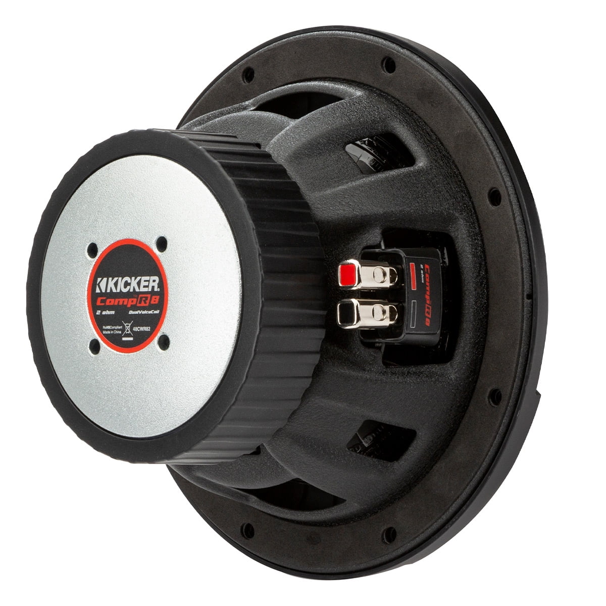 KICKER CompR 8 Inch Dual 4 Ohm DVC 600W Peak Power Car Audio Subwoofer