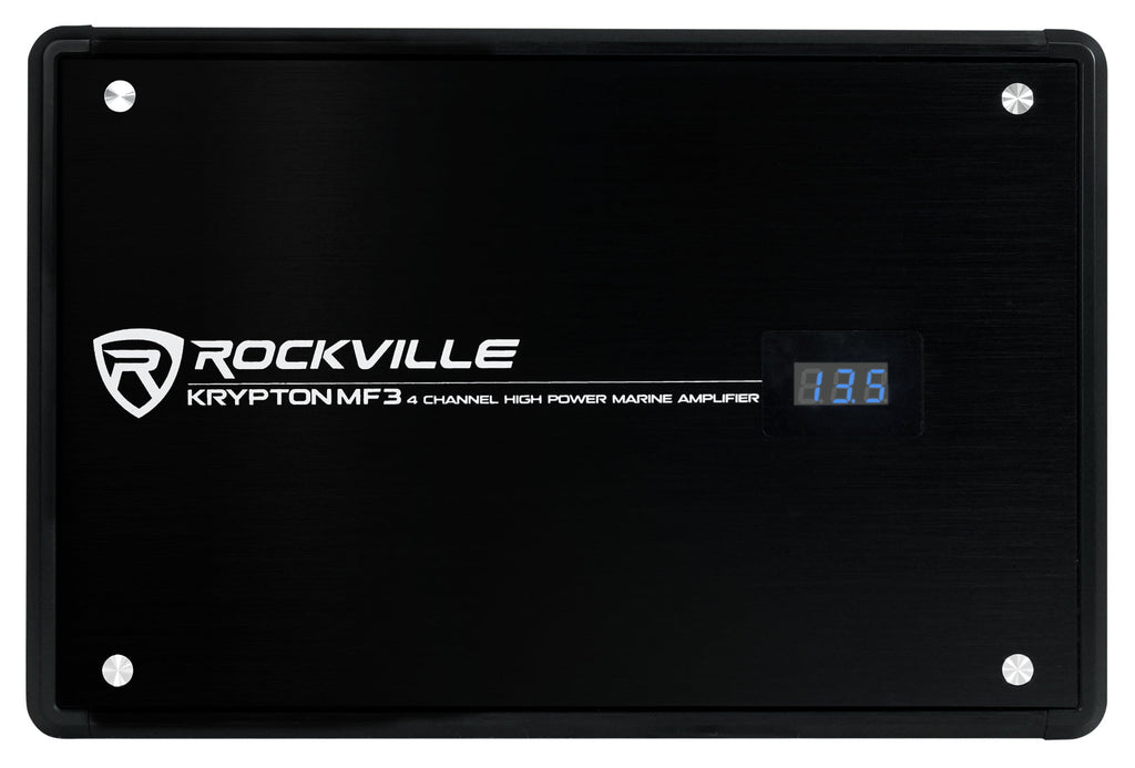 Rockville RGHR2 Marine Bluetooth Receiver+Remote+(4) 8" Wakeboards+Amplifier+Kit