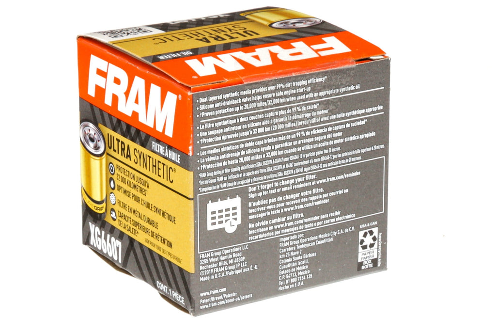 FRAM Ultra Synthetic Oil Filter, XG6607 Fits select: 2006-2023 NISSAN ALTIMA, 2008-2023 NISSAN ROGUE