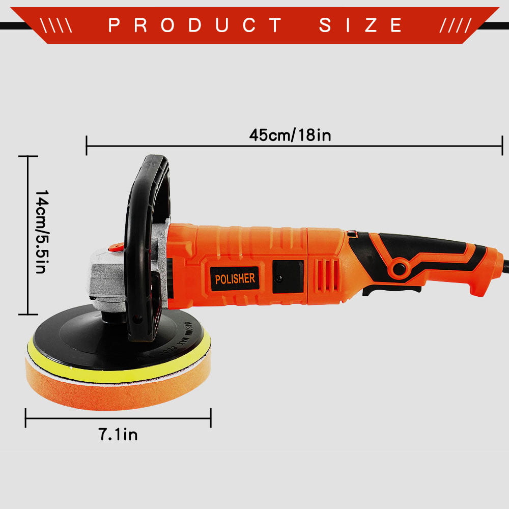Buffer Polisher for Car Detailing, 1580W Variable Speed Car Polisher,7-Inch, Dual Action Random Orbital, Detachable Handle Car Waxing Cleaning Kit Perfect for Car/Boat/Home Appliance