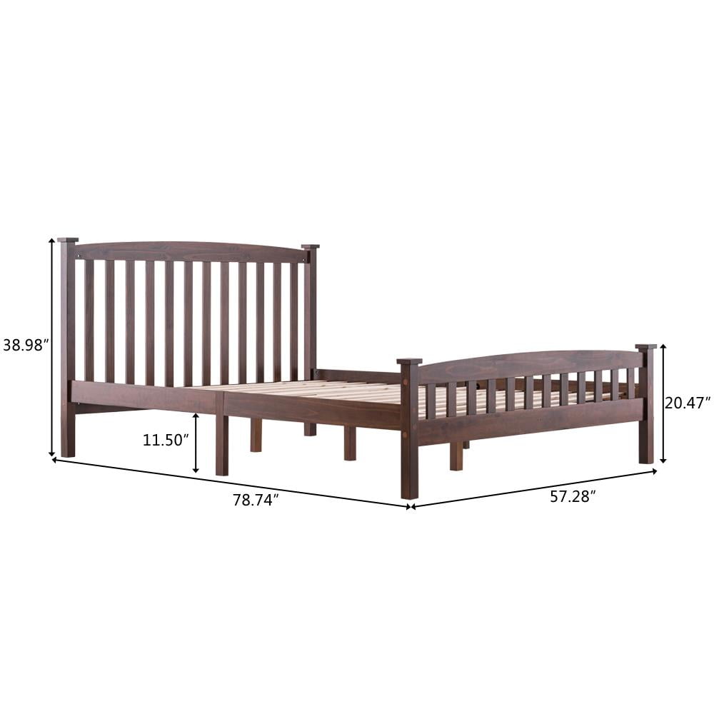 UBesGoo Wood Platform Bed with Headboard And Footboard,Walnut Full