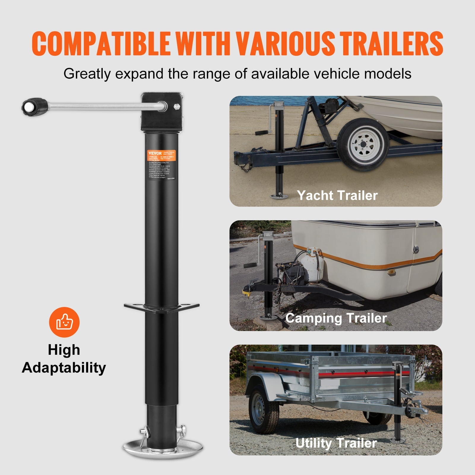 BENTISM Trailer Jack A Frame Bolt on Trailer Tongue Jack 5000 lbs with Drop Leg