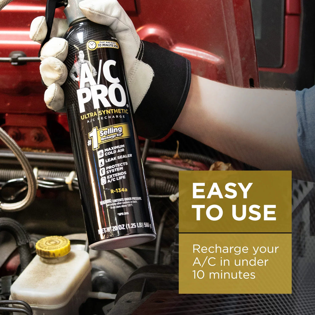 A/C Pro Refrigerant Combo Pack, 20 Ounce Kit and 10 Ounce Refill