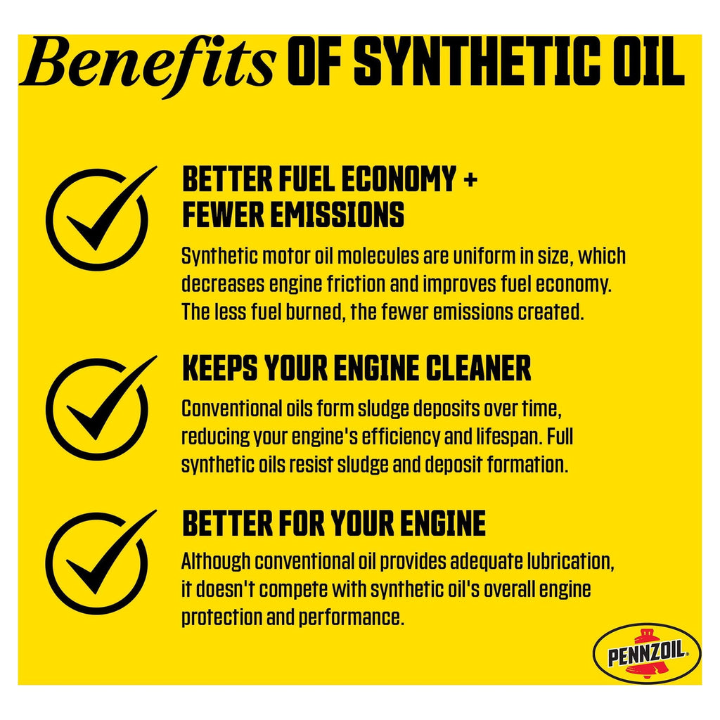 Pennzoil Platinum Full Synthetic High Mileage 5W-20 Motor Oil, 5 Quart