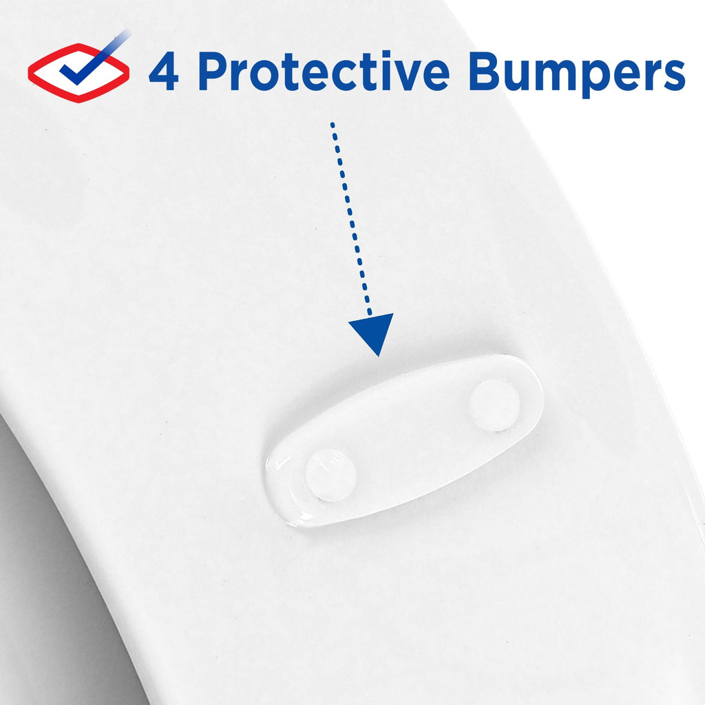 Clorox Antimicrobial Round Plastic Toilet Seat with Easy-off Hinges