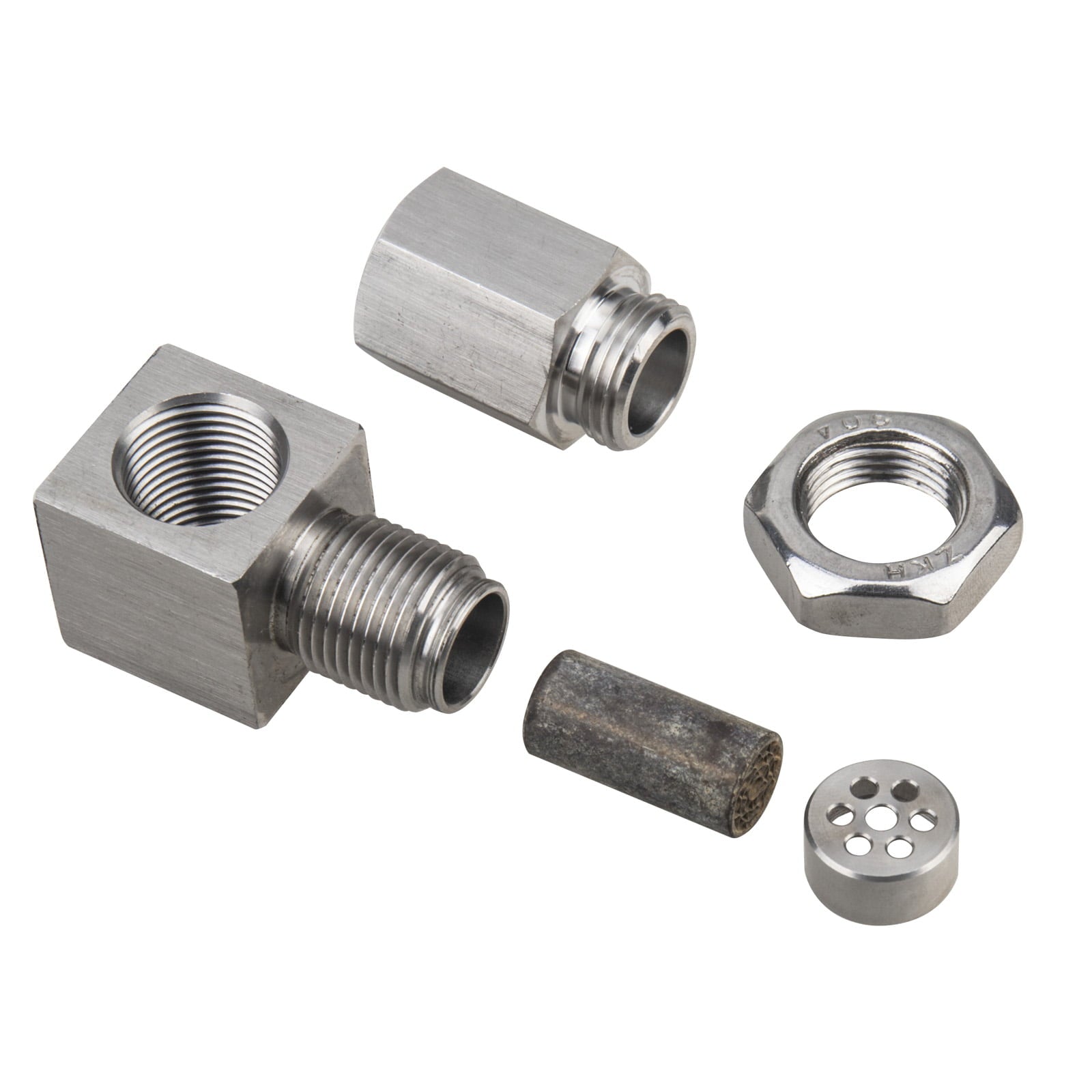 3mirrors 90-Degree 02 Sensor Check Engine Light Eliminator Adapter M18x1.5 Mounting Fittings Accessories - Stainless Steel