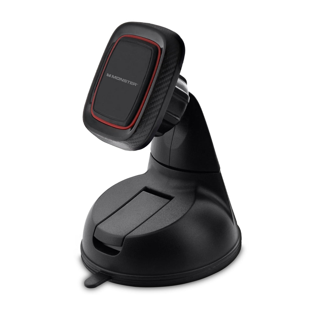 Monster Magnetic Universal Phone Mount with Pivoting Suction Cup Base, 360 degree Windshield or Dashboard