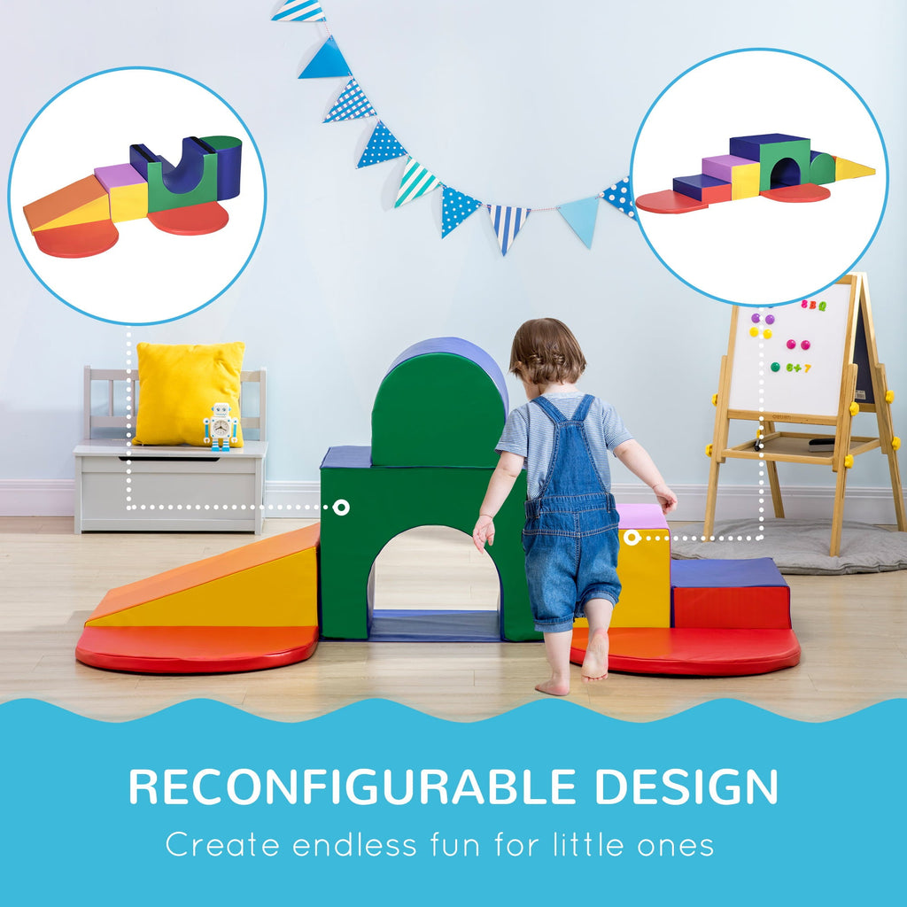 Qaba Rearrangeable Toddler Climber Soft Play Equipment for Creativity