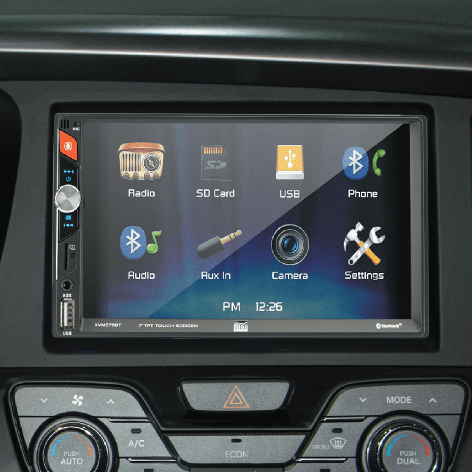 Dual Electronics 7" Double DIN Car Stereo BUNDLE with 6.5" 2-Way Speakers.  200W, LED Touch Screen, Bluetooth Connectivity, New