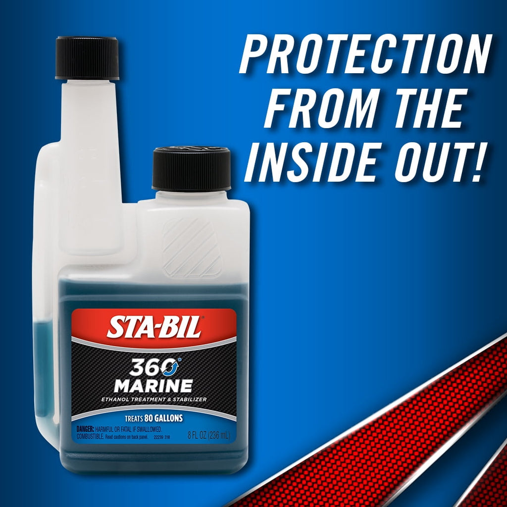 STA-BIL 360 Marine Ethanol Treatment & Fuel Stabilizer - Fuel System Cleaner - Fuel Injector Cleaner - Removes Water- Protects Fuel System - Treats 80 Gallons - 8 Fl. Oz.