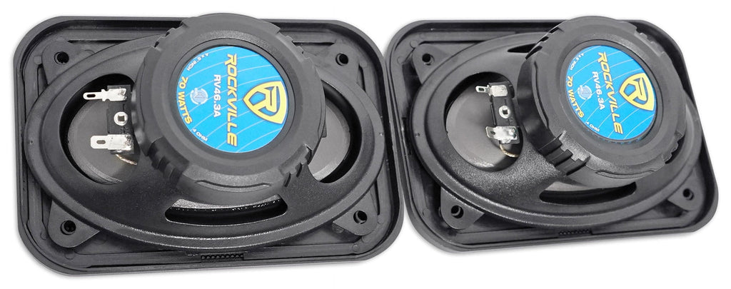 (4) Rockville RV46.3A 4x6" 3-Way Car Speakers 1000 Watts/140 Watts RMS CEA Rated