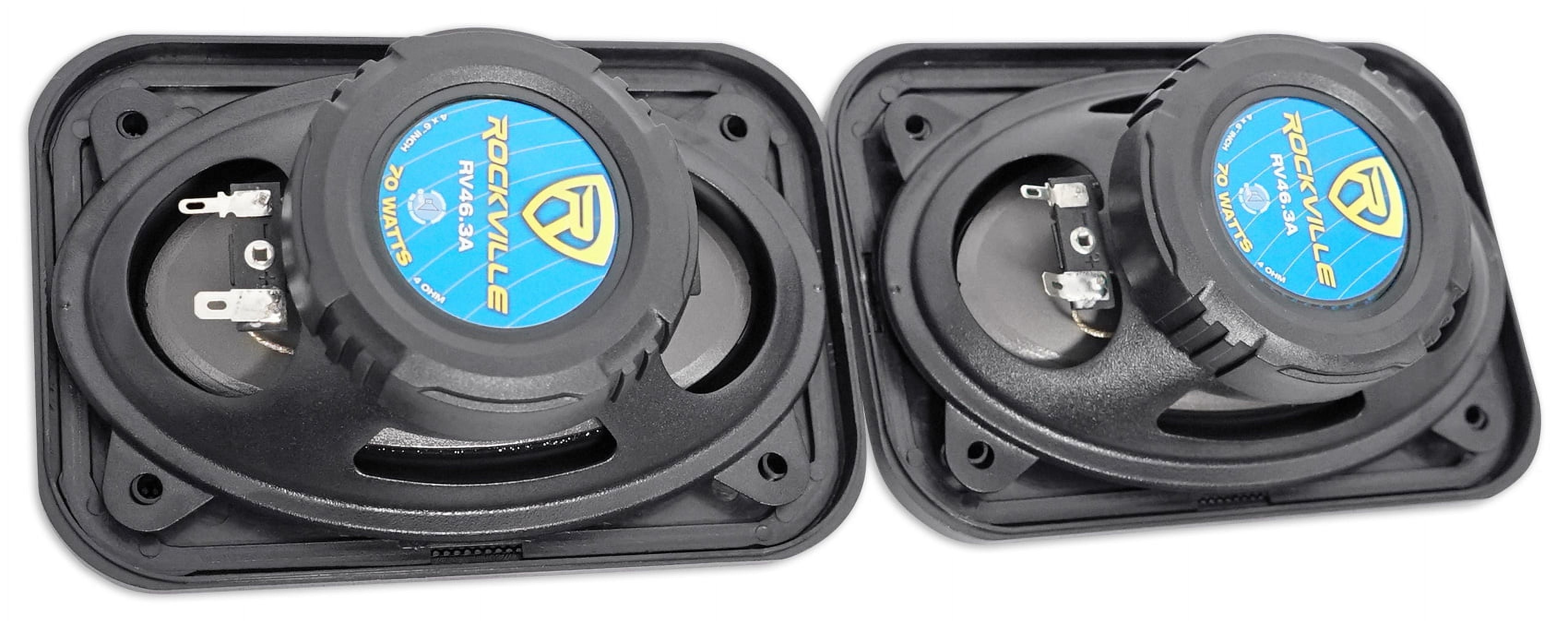 (4) Rockville RV46.3A 4x6" 3-Way Car Speakers 1000 Watts/140 Watts RMS CEA Rated