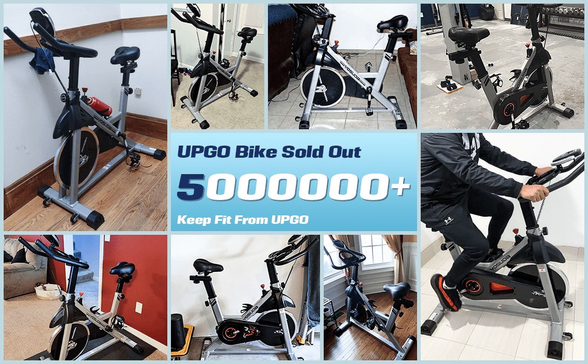 YOSUDA UPGO Indoor Cycling Bike Stationary Bike with 270lb Max Weight Exercise Bicycle with Ipad Mount & Comfortable Seat Cushion for Home Cardio Workout