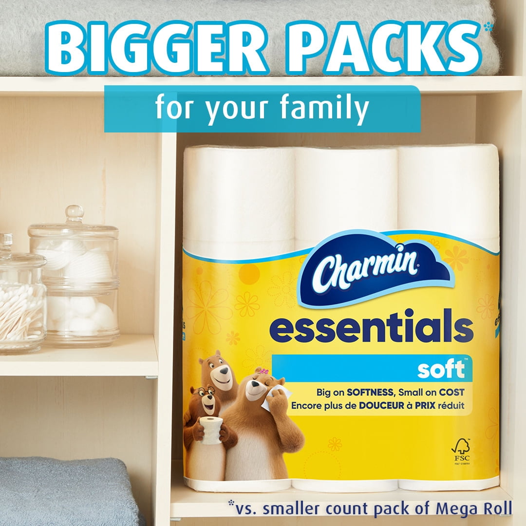 Charmin Essentials Soft Toilet Paper, 12 Mega Rolls