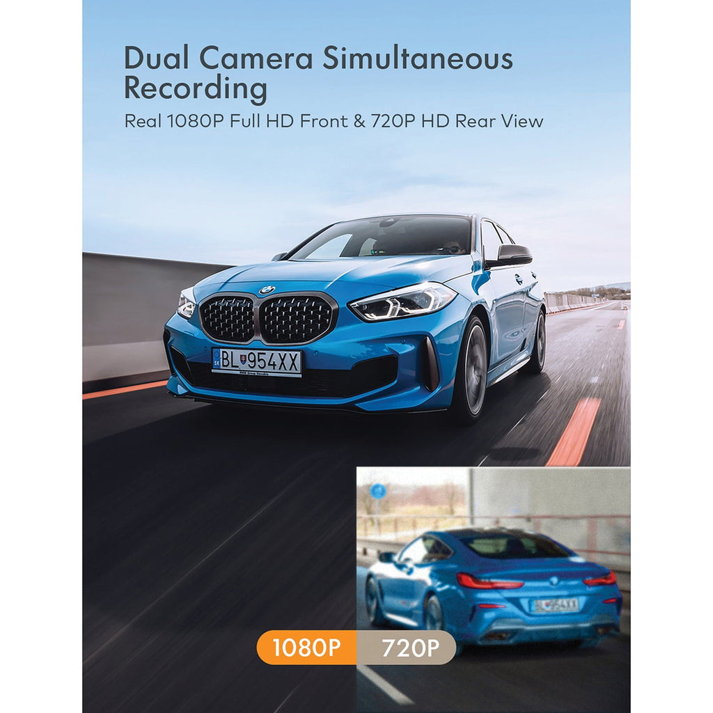 APEMAN Dual Dash Cam C420D for Cars Front and Rear with Night Vision 1080P FHD Mini in Car Camera 170° Wide Angle Driving Recorder with G-Sensor, Parking Monitor, Loop Recording, WDR