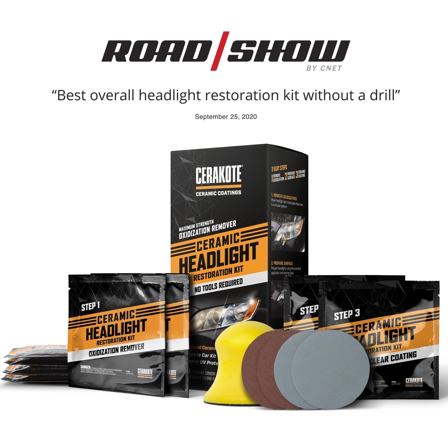 CERAKOTE® Ceramic Headlight Restoration Kit - Maximum Strength Oxidation Remover