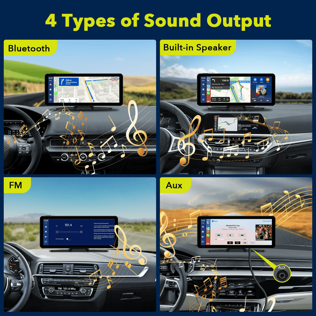 Lamtto 6.86 inch Touch Screen Car Stereo for Vehicle Wireless Apple Carplay&Android Auoto with Backup Camera, Built-in Multimedia Player Audio, GPS