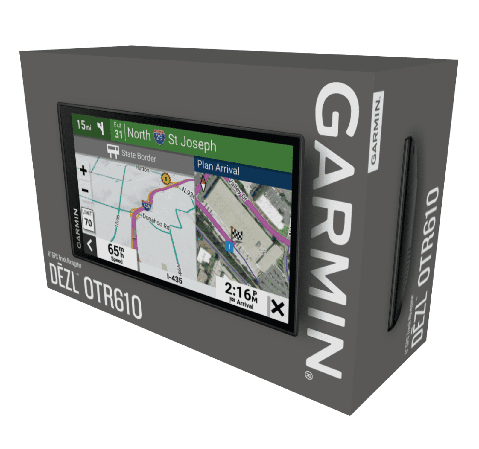 Garmin Dēzl OTR610 LargeEasy-to-Read 6" GPS Truck Navigator with Wearable4U Power Pack Bundle