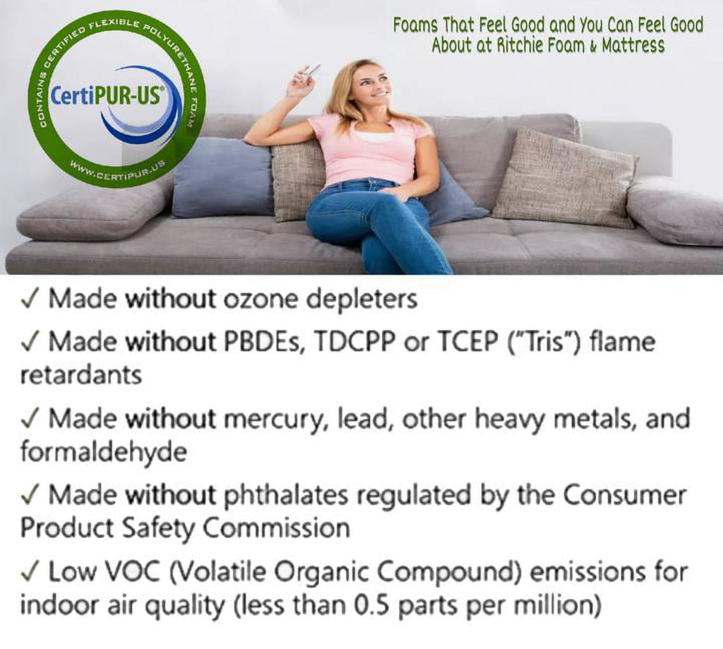 Seat Cushion 3"T x 30"W x 80"L (1546) "High Density Firm" Sofa Cushion Replacement , Upholstery Sheet Foam , Foam Padding