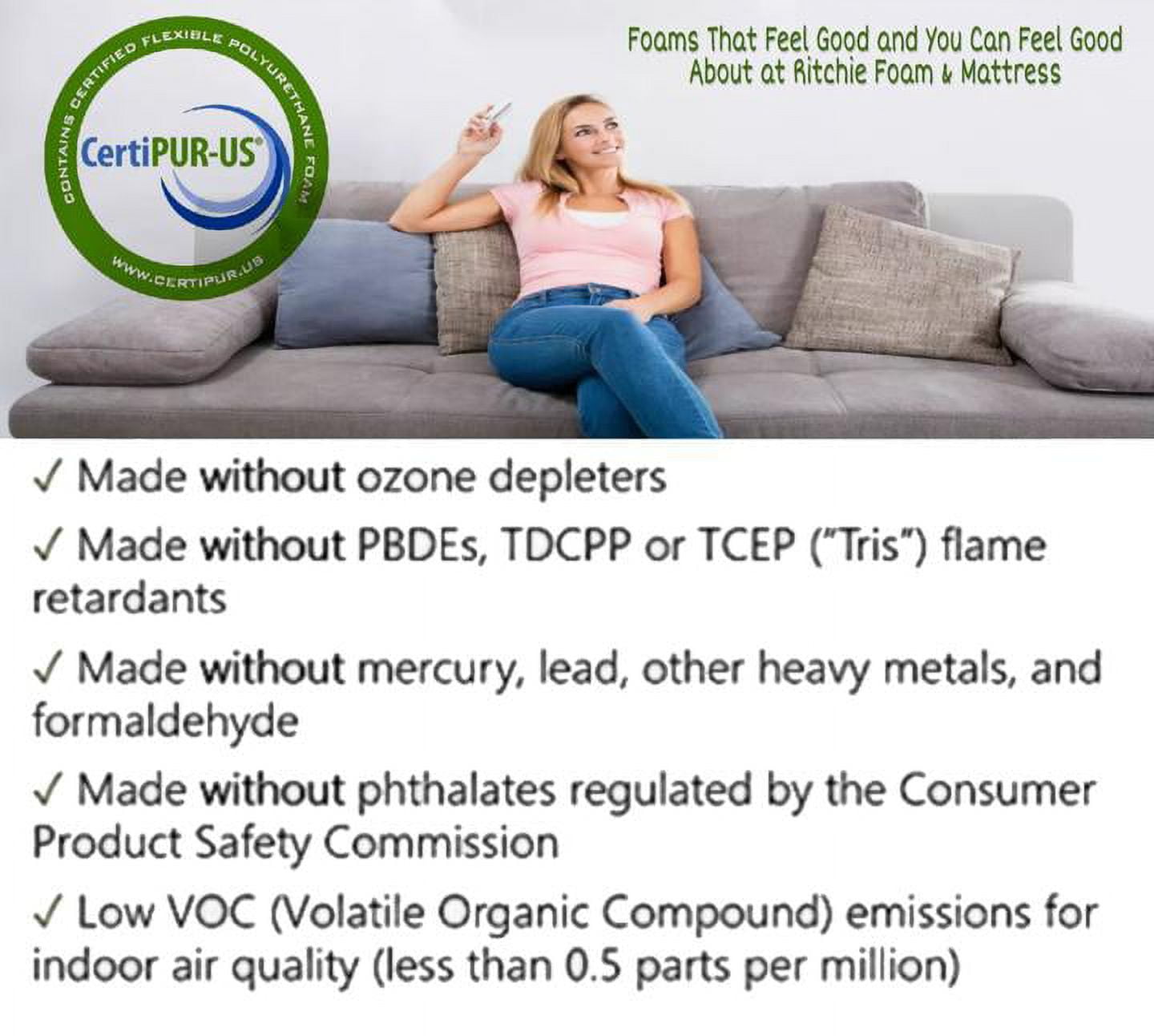 Seat Cushion 3"T x 30"W x 80"L (1546) "High Density Firm" Sofa Cushion Replacement , Upholstery Sheet Foam , Foam Padding