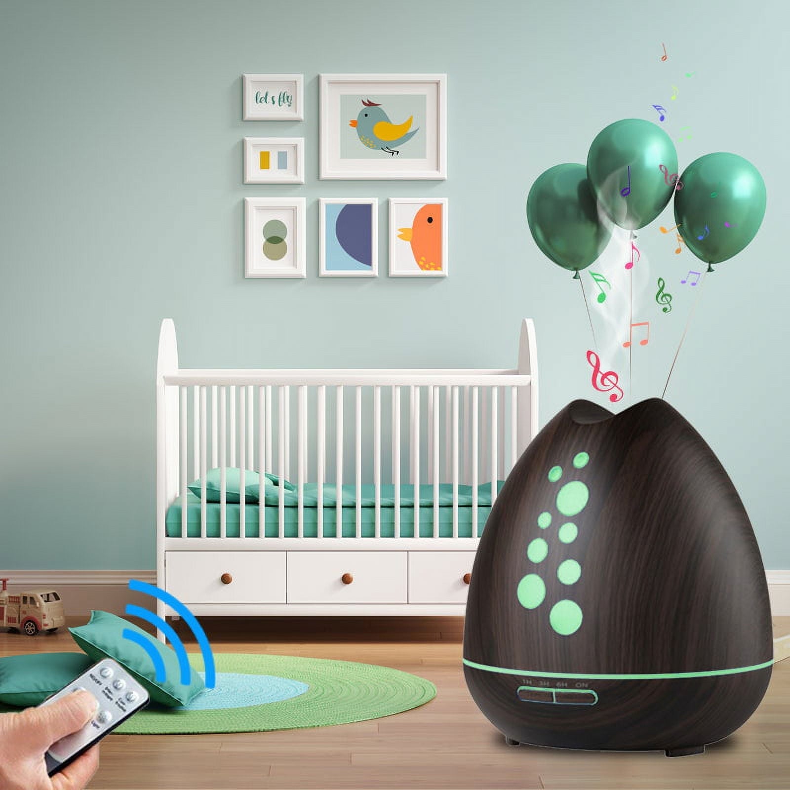 TGE Unique 400ML Essential Oil Diffuser Humidifier Bluetooth Music Speaker with Remote 7 Color LED Lights Auto Shut-off