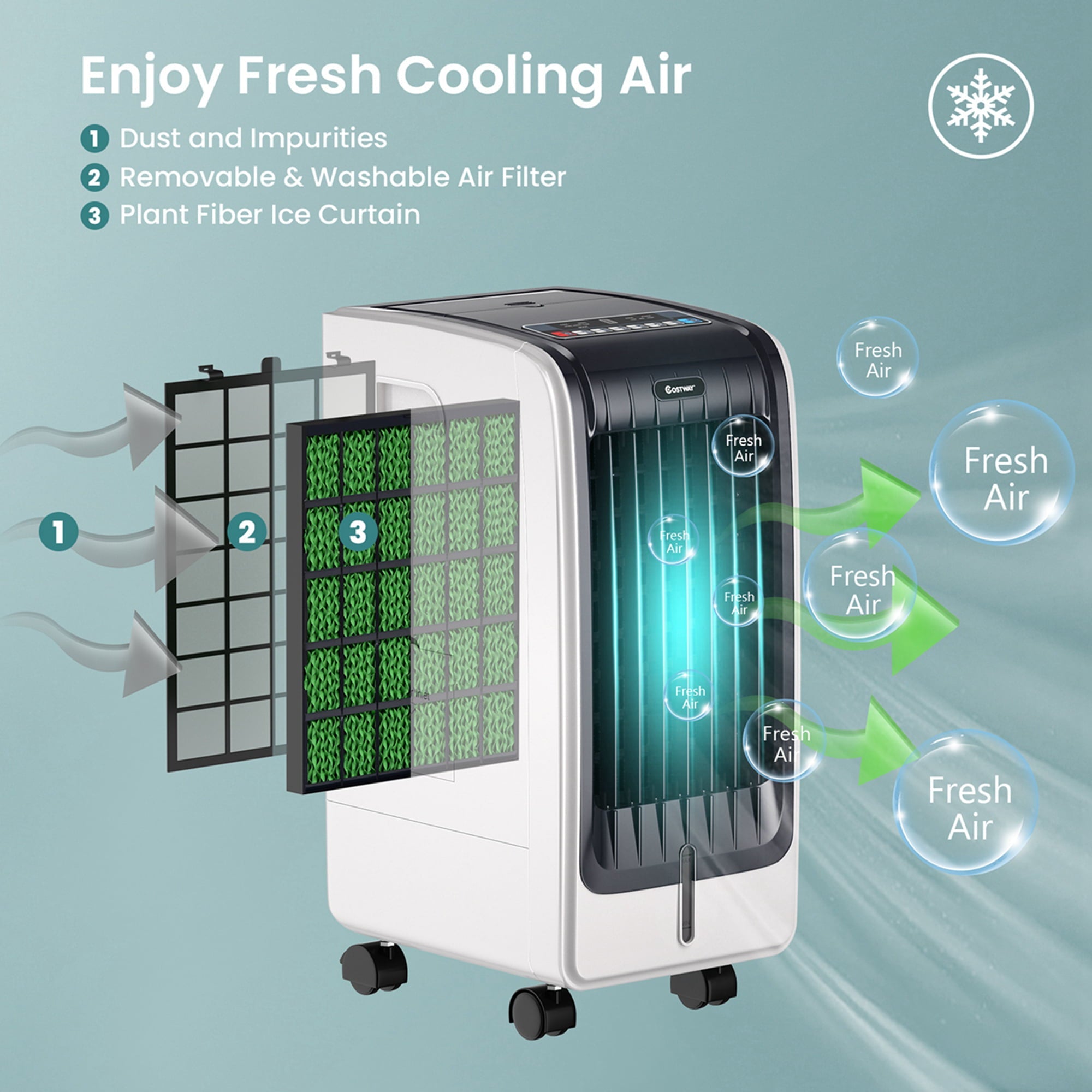 Costway Evaporative Air Cooler Portable Fan Conditioner Cooling