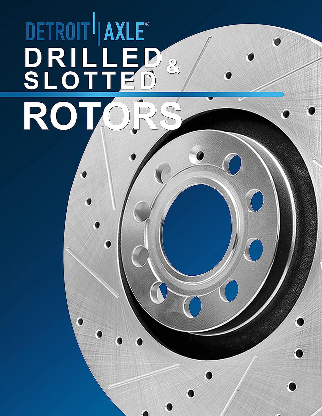 Detroit Axle - Front Brake Kit for Volkswagen Passat Tiguan Audi Q3 Quattro Drilled & Slotted Rotors Ceramic Brakes Pads Replacement - [12.28" Rotors]
