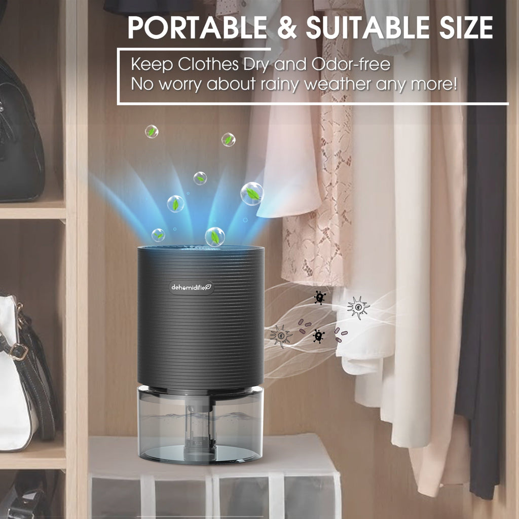 KLOUDIC 700ml Small Dehumidifiers with LED Light 2200 Cubic feet (215 Sq. ft)