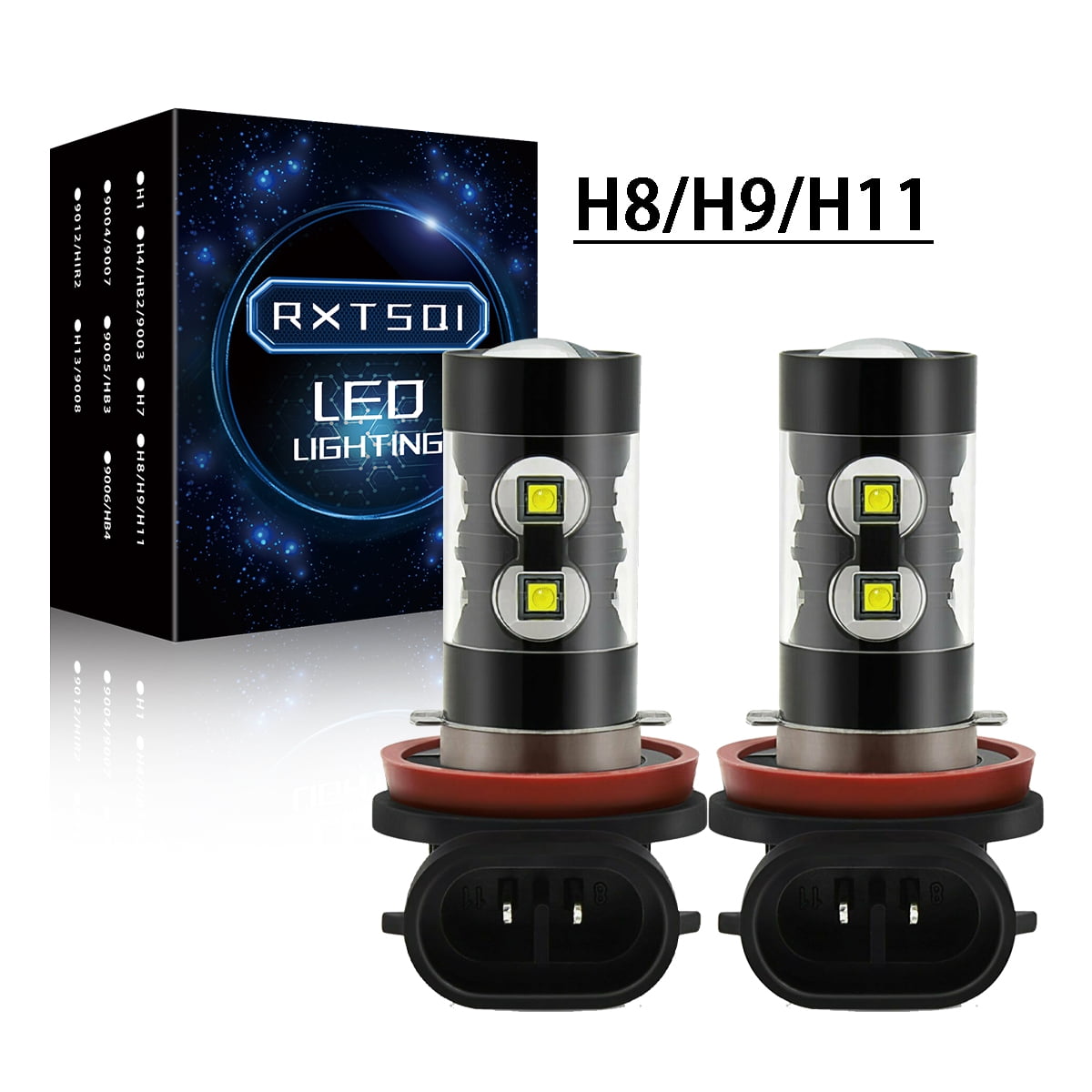 For Chevrolet Impala 2006-2013 - 6000K White LED H8/H9/H11 Fog Light Bulbs Kit 2x
