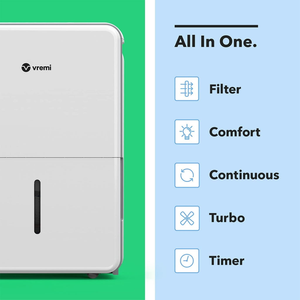 Vremi Energy Star Rated Dehumidifier for Medium to Large Rooms up to 1,500 sq ft