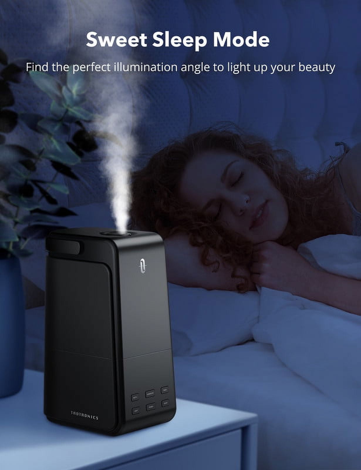 TaoTronics Humidifiers for Home, 4L Ultrasonic Cool Mist Humidifier with Automatic Humidity Monitoring