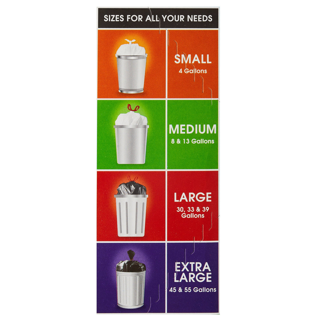 Great Value 13-Gallon White Strong Flex Drawstring Tall Kitchen Garbage Bags, Fresh Scent, 40 Bags