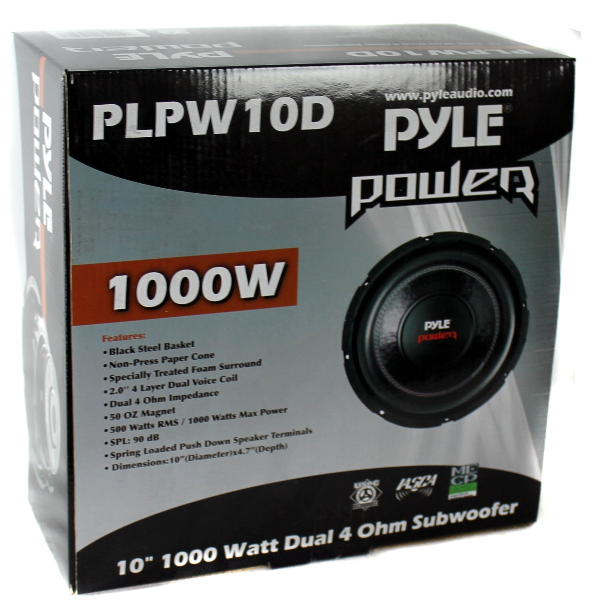 QPower Single 10 Inch Sub Box (2 Pack) and Pyle 1000 Watt Subwoofer (2 Pack)