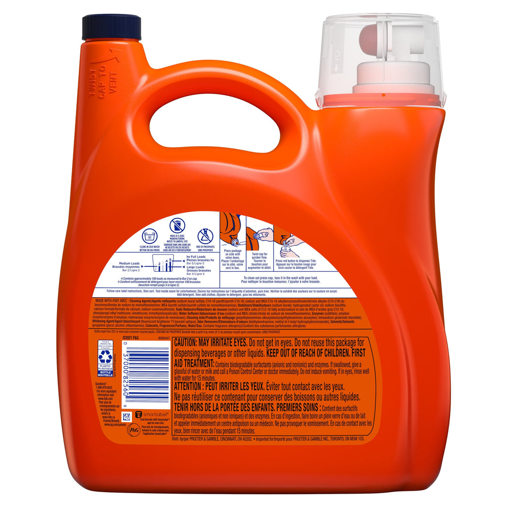 Tide Plus Febreze Sport Odor Defense Liquid Laundry Detergent, 154 fl oz, 100 Loads