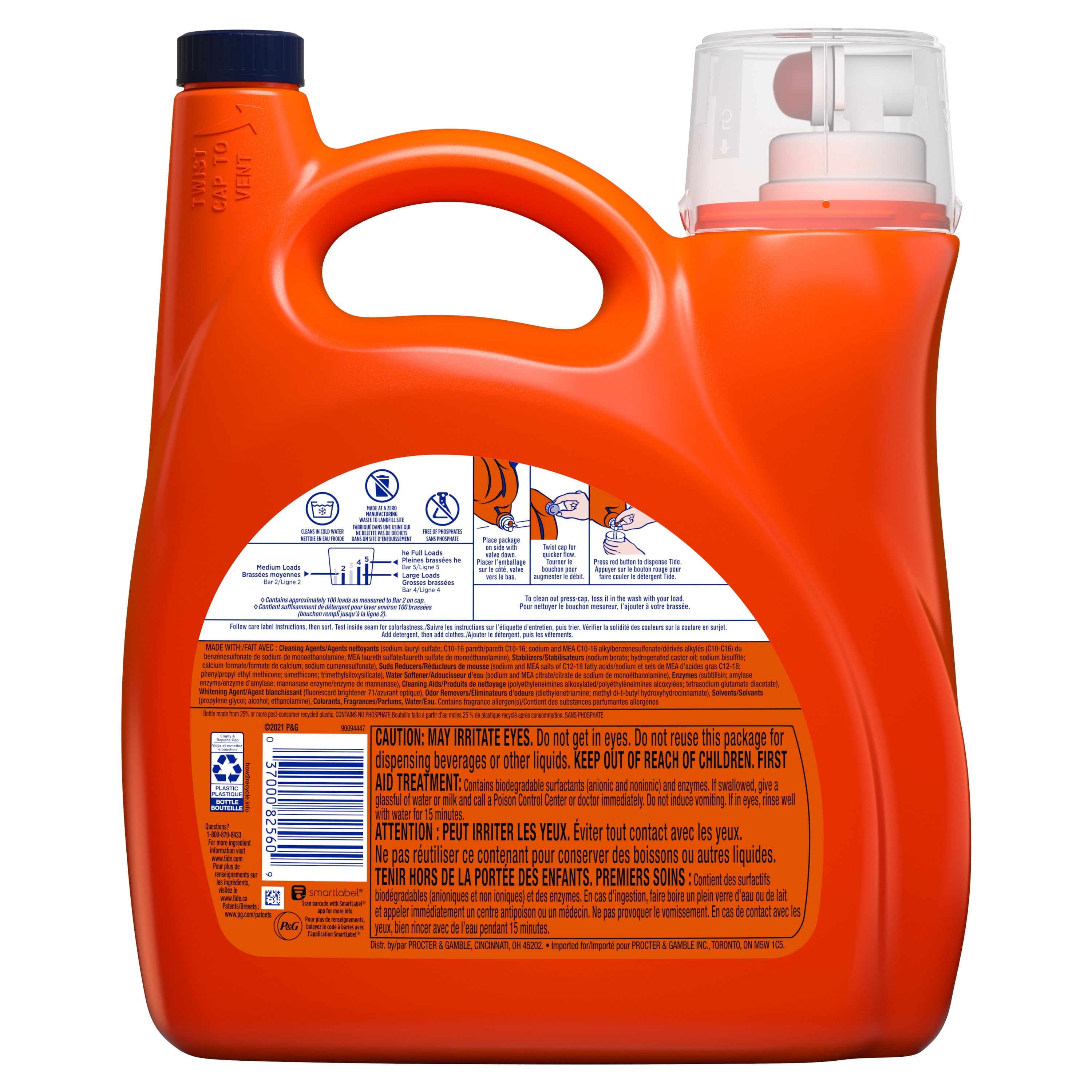 Tide Plus Febreze Sport Odor Defense Liquid Laundry Detergent, 154 fl oz, 100 Loads