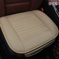 XEOVHV Car Front Cushion Single Beigecar Seat Protector Single Seat Cover Without Backrest Pu Leather Front Car Seat Cushion Cover Car Seat Cover,1Pcs (Beige-B) Summer Promotion