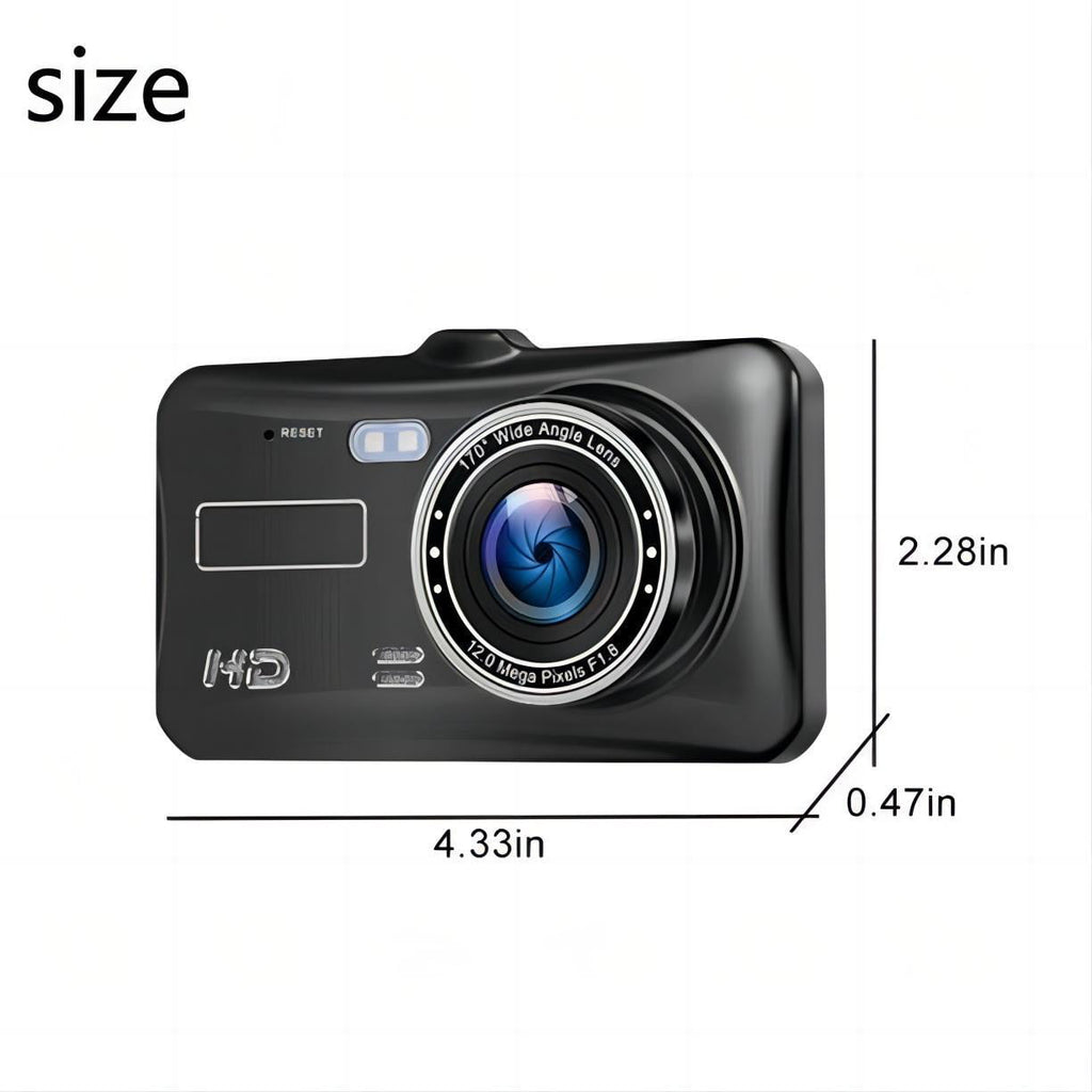 Hanru 1296P HD Dash Cam Front and Rear Dual Dashcam, Dash Camera, 4-inch Touch Screen LCD Display Car Camera, Night Vision, Parking Mode, G-Sensor, Loop Recording, 170° Wide Angle DVR Recorder