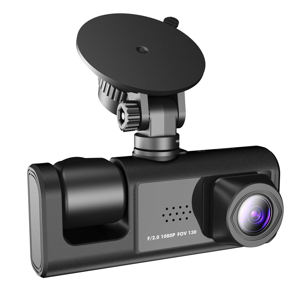 Aumotop 3 Channel Dash Cam Front and Rear Inside, 1080P Dash Camera for Cars, Dashcam Three Way Triple Car Camera with IR Night Vision, Loop Recording, G-Sensor, Parking Monitor, One-Key Lock