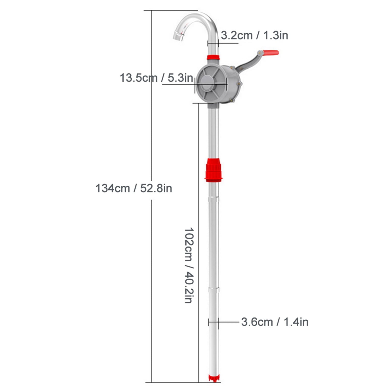 LHCER Oil Fuel Hand Pump,Hand Crank ,Manual Oil Extractor Gas Fuel Hand Pump Self Priming Dispenser 25mm / 1in