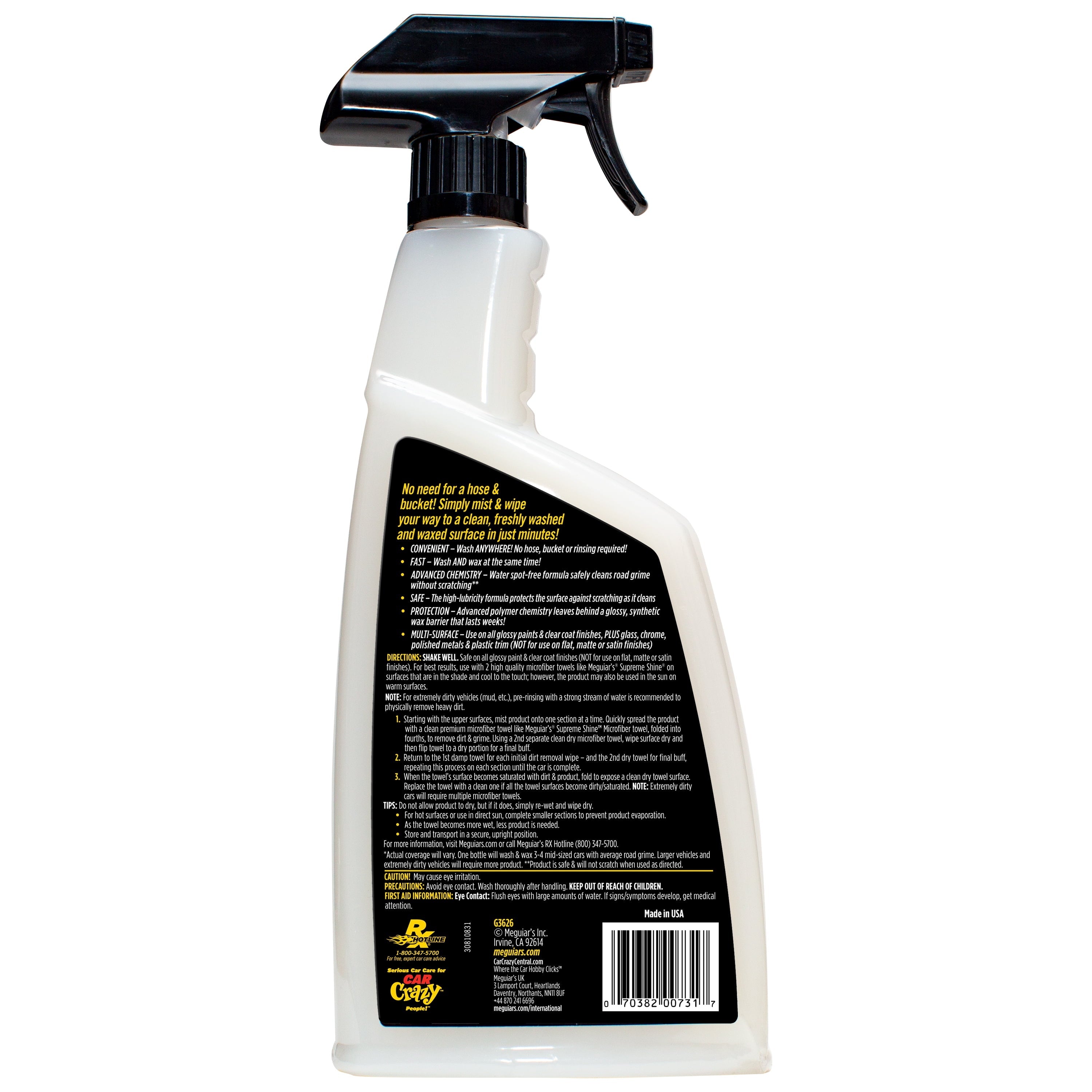 Meguiar's Ultimate Waterless Wash & Wax, G3626, 26 Oz