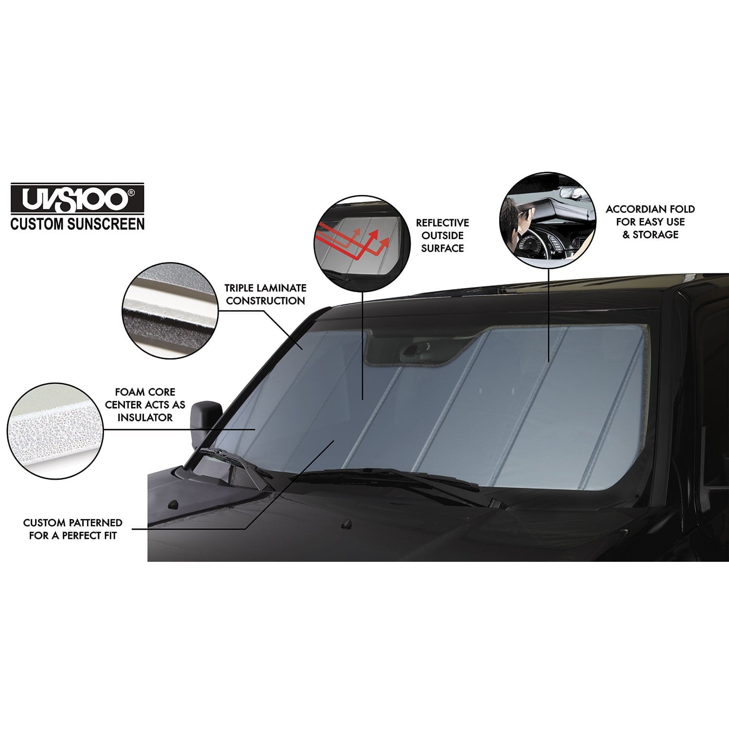 Covercraft UVS100 Custom Sunscreen for 2020-2023 Ford Explorer | UV11665BL | Blue Metallic