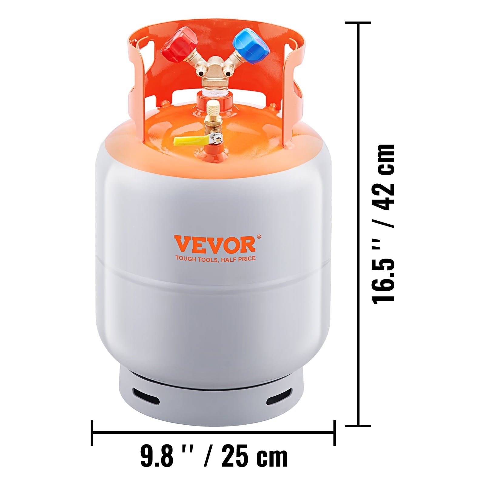 VEVOR Refrigerant Recovery Reclaim 30lb Cylinder Tank 400 PSI Liquid Rated Y Valve