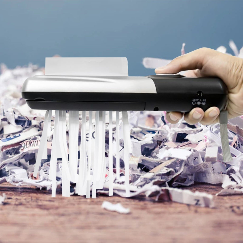 Kiplyki Wholesale Portable Paper Shredders Small Handheld USB Powered Stationery Office Home Cutting Machine Paper Documents Cutting Tool Shredders