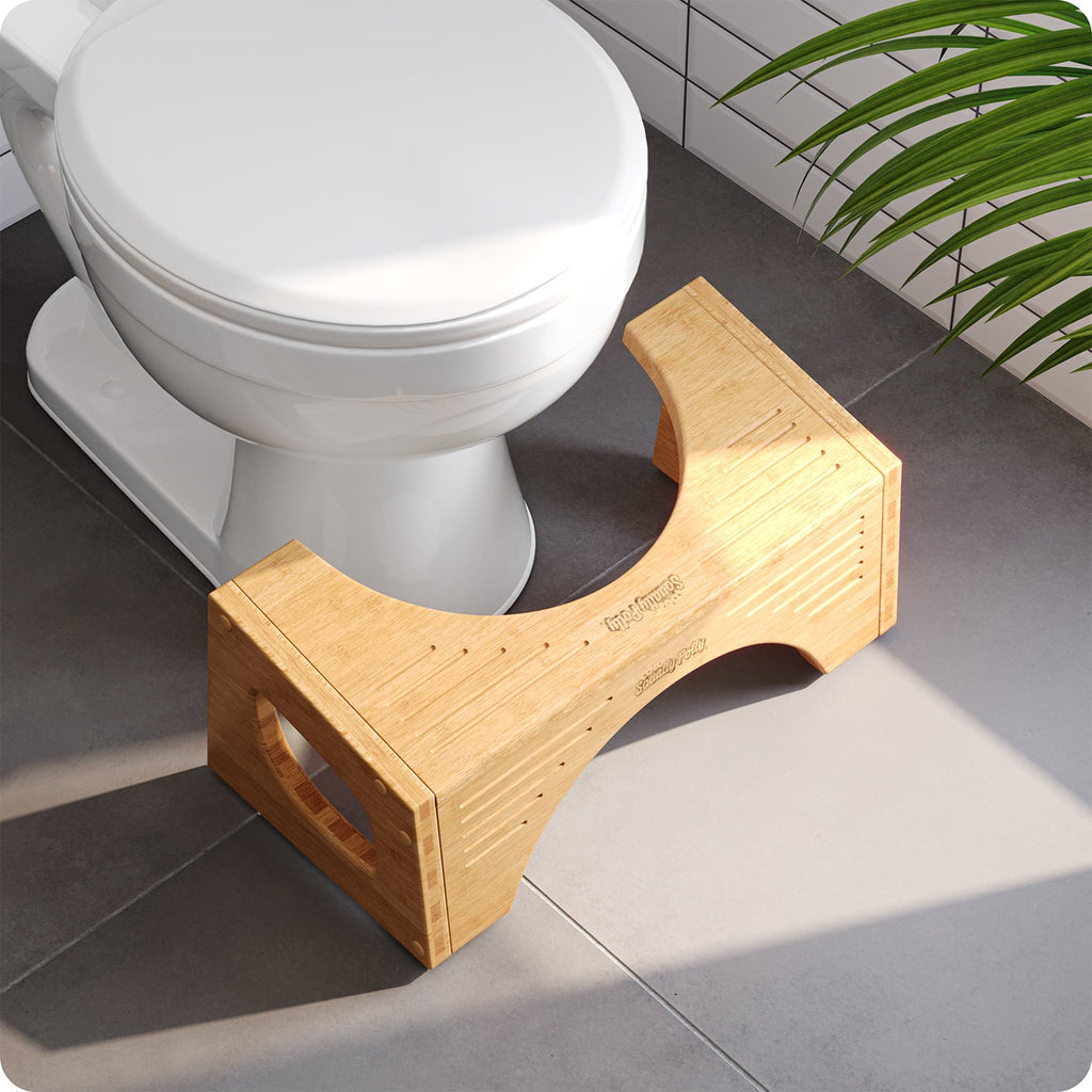 Squatty Potty The Original Toilet Stool - Bamboo Flip, 7" & 9" Height, Two Sizes-in-One