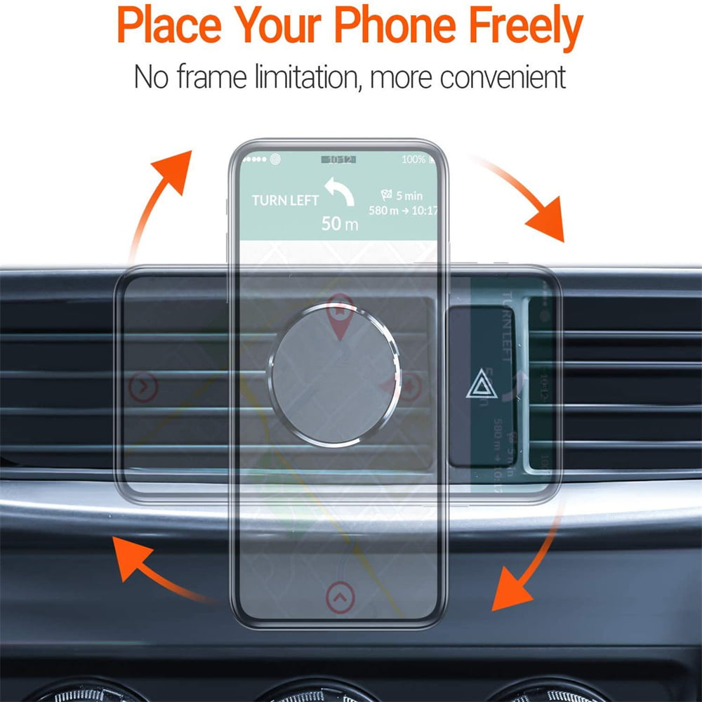DKLGG Phone Car Holders, Cell Phone Car Holder Universal Magnetic 360°Rotation Car Vent Phone Cell Holder for All Smartphones, Silver