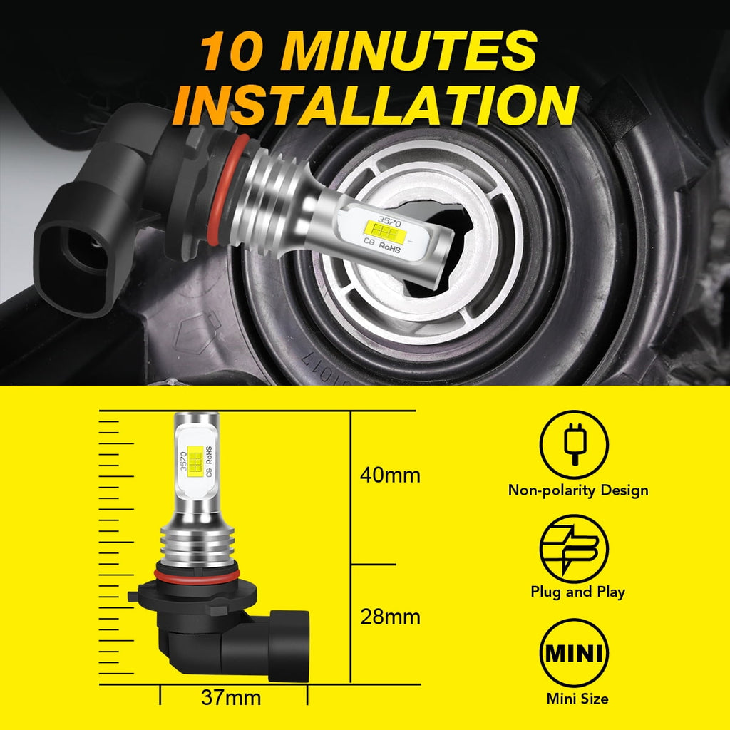 For Chevrolet Cavalier 1995-1999 Combo 9005 9006 881 LED Headlights+Fog Lights 6*Bulbs White,3570