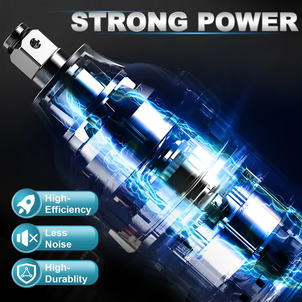 Cordless Impact Wrench Brushless Impact Wrench 1/2 inch Max Torque 550Nm 3200RPM w/ 2x 3.0 Battery 6 Sockets High Torque Power Impact Wrench for Car Home