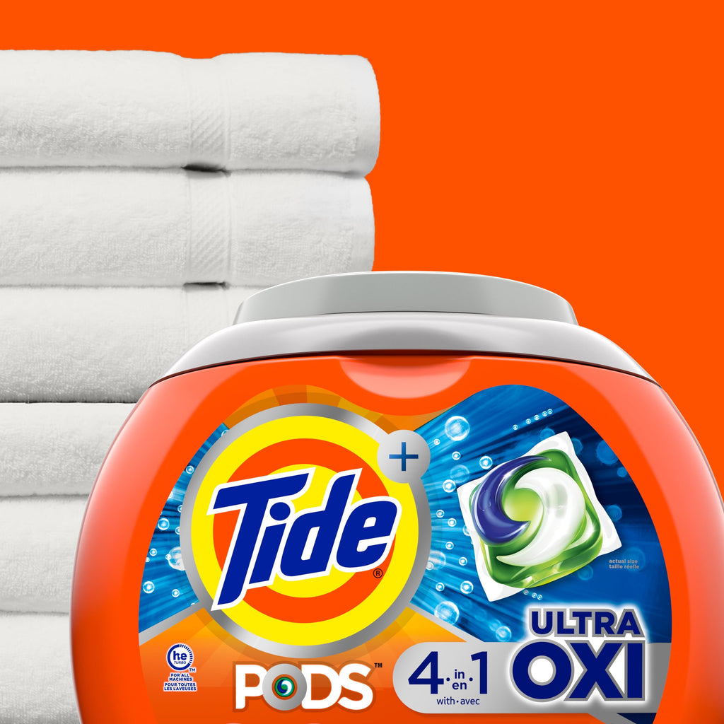 Tide Pods Laundry Detergent Soap Packs with Ultra Oxi, 57 Ct
