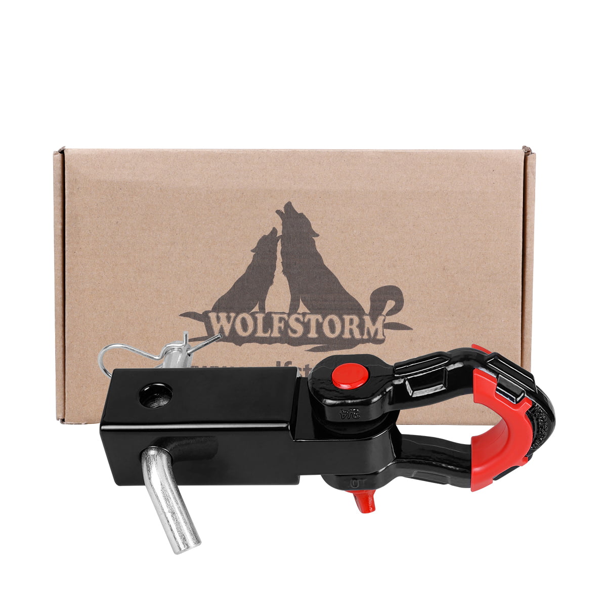 WOLFSTORM 2" Trailer Hitch Shackle Receiver 3/4" D-Ring Shackle Recovery For Truck Jeep SUV