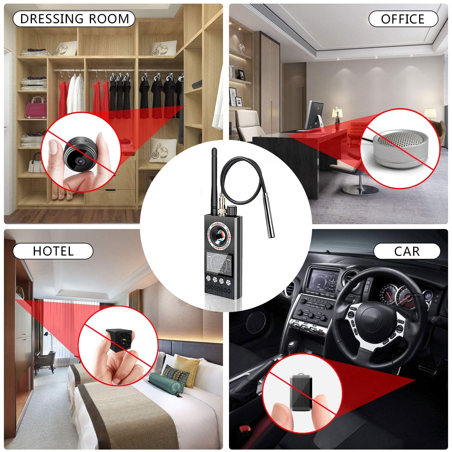 Anti Spy Detector, Bug Detector, Listening Device Finder GPS, Camera Finder Hidden Camera Detector Finder Automatic Detection and Scanning